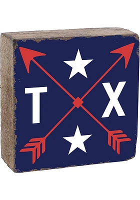 Texas Arrow Rustic Block Sign - Navy Blue