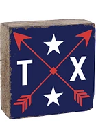 Texas Arrow Rustic Block Sign - Navy Blue