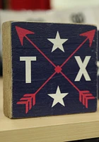 Texas Arrow Rustic Block Sign - Navy Blue