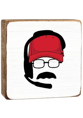 Kansas City Big Red Coach Silhouette 6x6 Sign - White