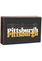 Pittsburgh Bubble Letters 6x9 Inch Sign - Black