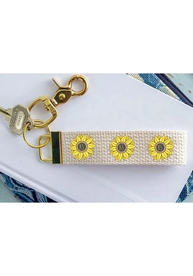 Kansas Sunflower Keychain - Gold