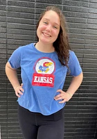 Gameday Couture Kansas Jayhawks Womens Blue Keep It Cropped Short Sleeve T-Shirt