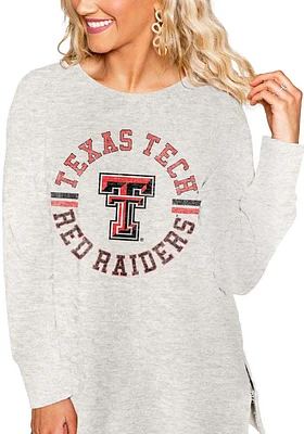 Gameday Couture Texas Tech Red Raiders Womens Ash Hide and Chic Crew Sweatshirt