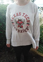 Gameday Couture Texas Tech Red Raiders Womens Ash Hide and Chic Crew Sweatshirt