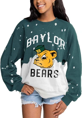 Gameday Couture Baylor Bears Womens Green Twice As Nice Faded Crew Sweatshirt