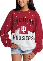 Gameday Couture Indiana Hoosiers Womens Crimson Twice As Nice Faded Crew Sweatshirt