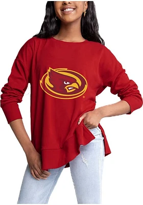 Gameday Couture Iowa State Cyclones Womens Crimson Side Slit Crew Sweatshirt