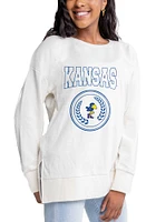 Gameday Couture Kansas Jayhawks Womens Ivory Side Slit Crew Sweatshirt