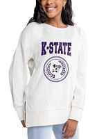 Gameday Couture K-State Wildcats Womens Ivory Side Slit Crew Sweatshirt