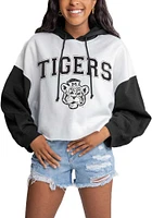 Gameday Couture Missouri Tigers Womens White Good Time Drop Shoulder Colorblock Crop Hooded Sweats..