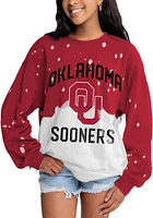 Gameday Couture Oklahoma Sooners Womens Crimson Twice As Nice Faded Crew Sweatshirt