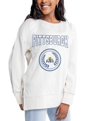 Gameday Couture Pitt Panthers Womens Ivory Side Slit Crew Sweatshirt