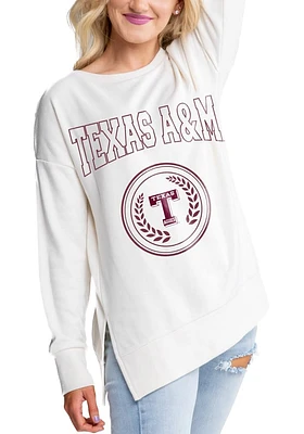 Gameday Couture Texas A&M Aggies Womens Ivory Side Slit Crew Sweatshirt