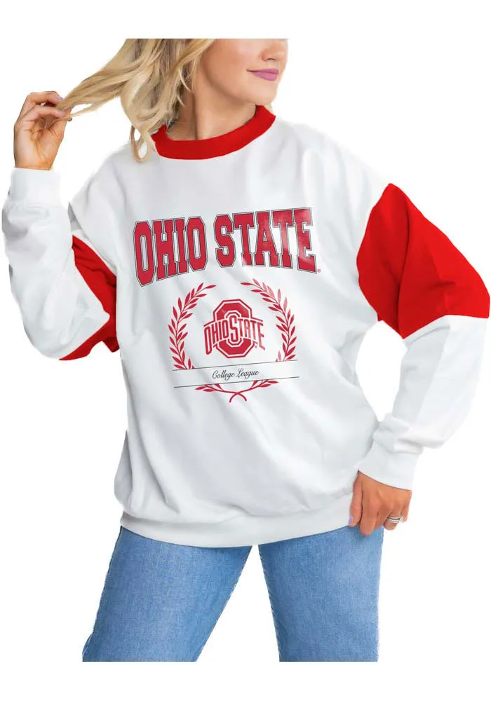 Gameday Couture Ohio State Buckeyes Womens White Its a Vibe Crew Sweatshirt