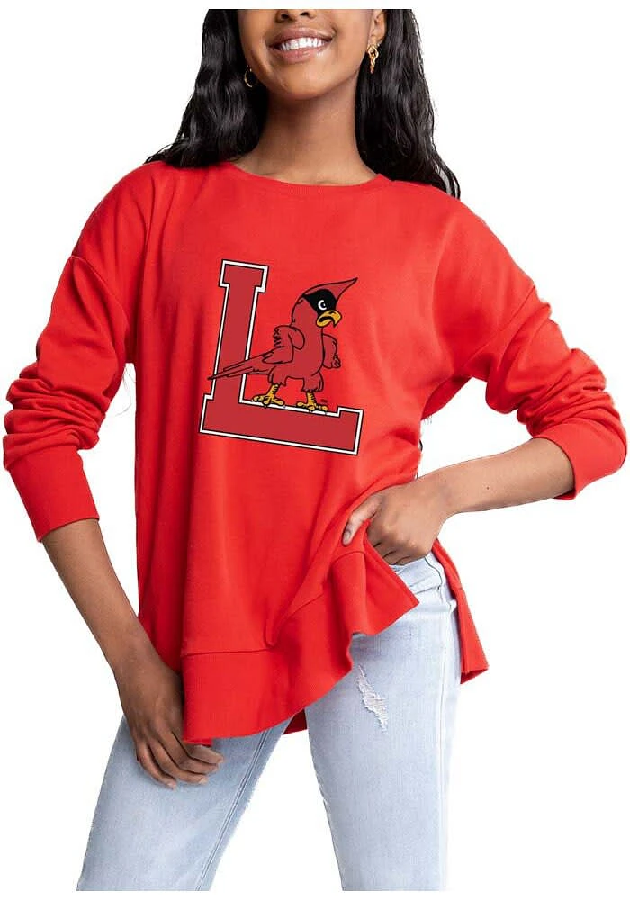 Gameday Couture Louisville Cardinals Womens Red Side Slit Crew Sweatshirt