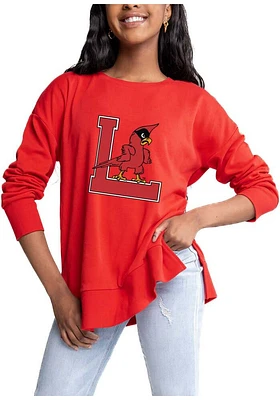 Gameday Couture Louisville Cardinals Womens Red Side Slit Crew Sweatshirt