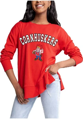 Gameday Couture Nebraska Cornhuskers Womens Side Slit Crew Sweatshirt