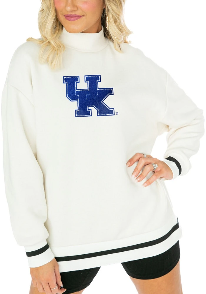 Gameday Couture Kentucky Wildcats Womens White This Is It Mock Neck Crew Sweatshirt