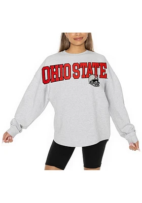 Gameday Couture Ohio State Buckeyes Womens Ash Ready to Rally Crew Sweatshirt