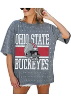 Gameday Couture Ohio State Buckeyes Womens Grey On the Ball Short Sleeve T-Shirt