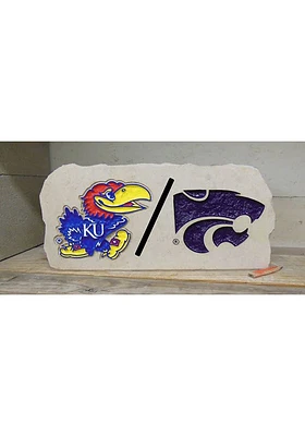 Kansas Jayhawks 18x8 House Divided Rock - Grey