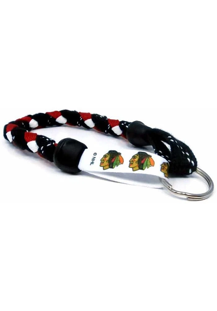 Chicago Blackhawks Hockey Lace Keychain - Red