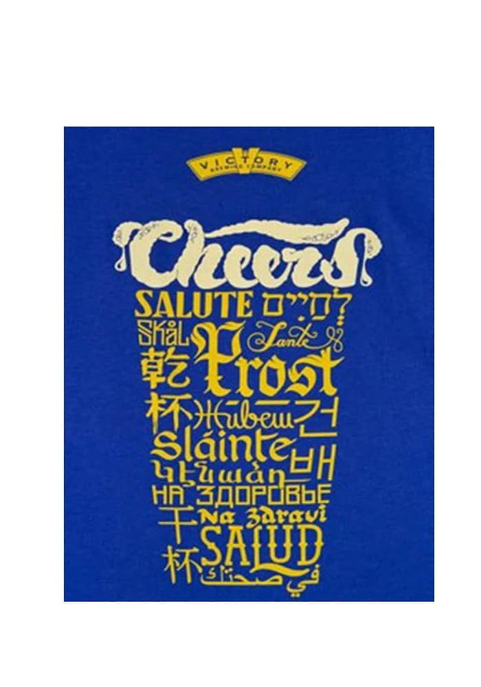 Philadelphia Womens Blue Beer Shape Cheers Short Sleeve T-Shirt