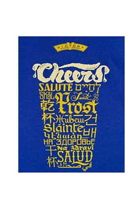 Philadelphia Womens Blue Beer Shape Cheers Short Sleeve T-Shirt
