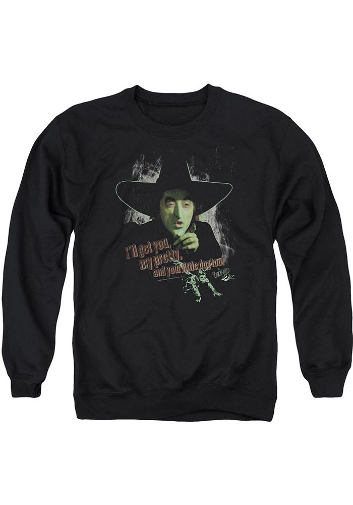 Wizard of Oz Womens Black Ill Get You My Pretty Crew Sweatshirt