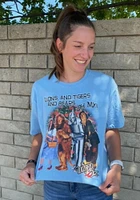 Wizard of Oz Womens Light Blue Lions And Tigers Bears Short Sleeve T-Shirt