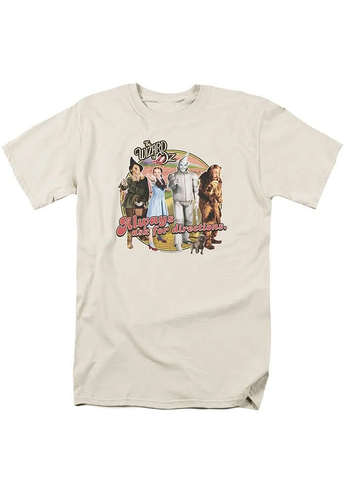 Wizard of Oz Womens Tan Always Ask for Direction Short Sleeve T-Shirt
