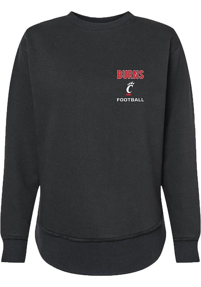 Kamari Burns Rally Cincinnati Bearcats Womens Black NIL Embroidered Crew Sweatshirt