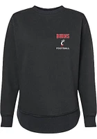 Kamari Burns  Rally Cincinnati Bearcats Womens Black NIL Embroidered Crew Sweatshirt