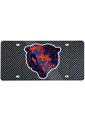 Chicago Bears Grey Carbon Car Accessory License Plate