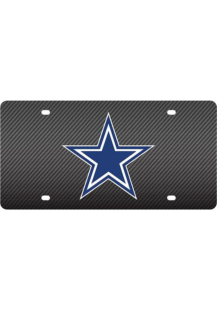 Dallas Cowboys Grey Carbon Car Accessory License Plate