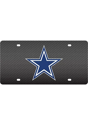 Dallas Cowboys Grey Carbon Car Accessory License Plate