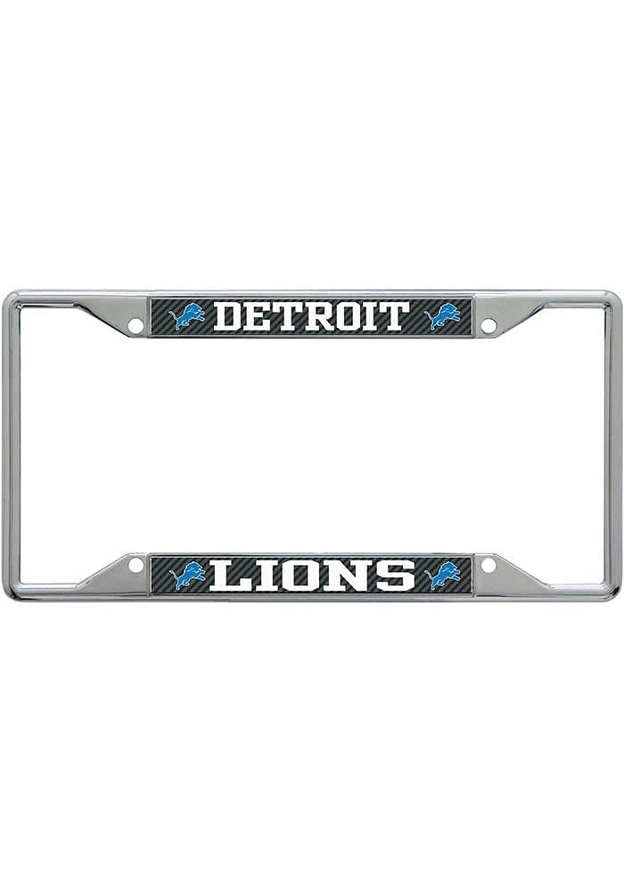 Detroit Lions Carbon License Plate Frame - Grey