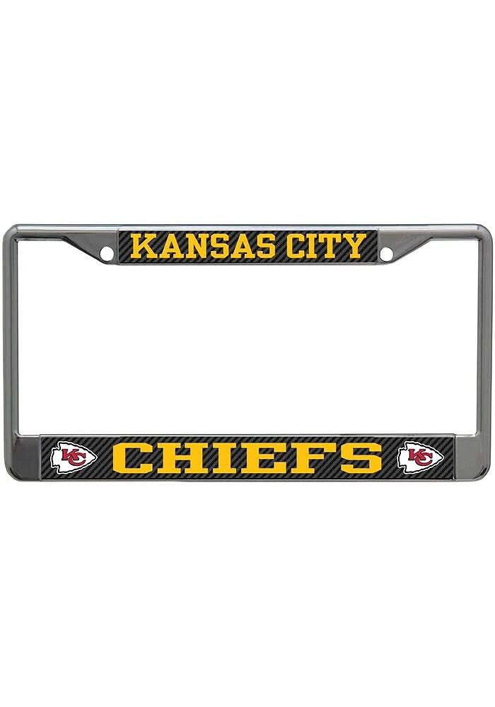 Kansas City Chiefs Carbon License Plate Frame - Grey