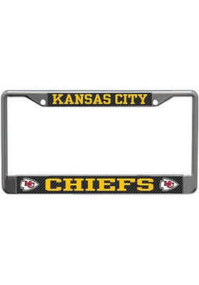 Kansas City Chiefs Carbon License Plate Frame - Grey