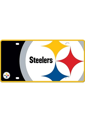 Pittsburgh Steelers Black Mega Car Accessory License Plate