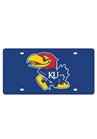 Kansas Jayhawks Blue Logo on Blue Car Accessory License Plate