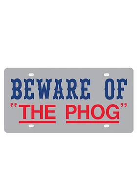 Kansas Jayhawks Silver Beware of The Phog Car Accessory License Plate