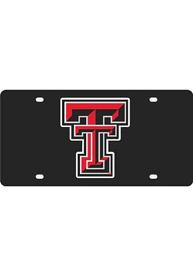 Texas Tech Red Raiders Black Black Letter Logo Car Accessory License Plate