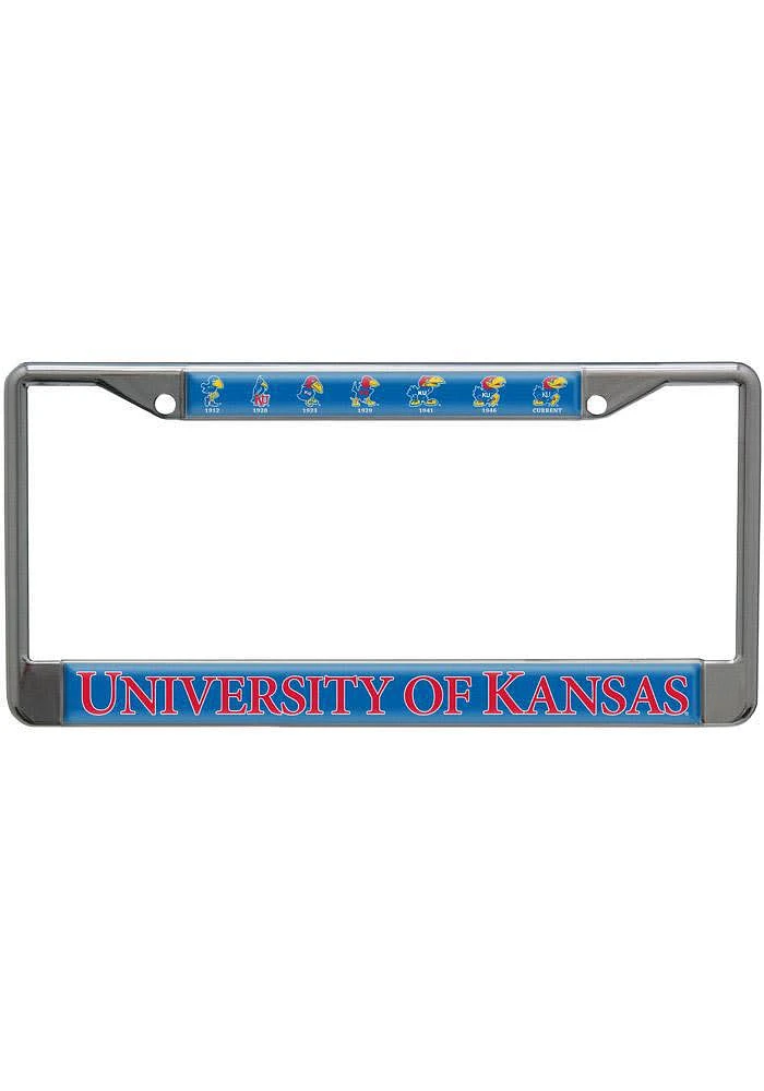 Kansas Jayhawks Evolution Domed License Plate Frame - Blue