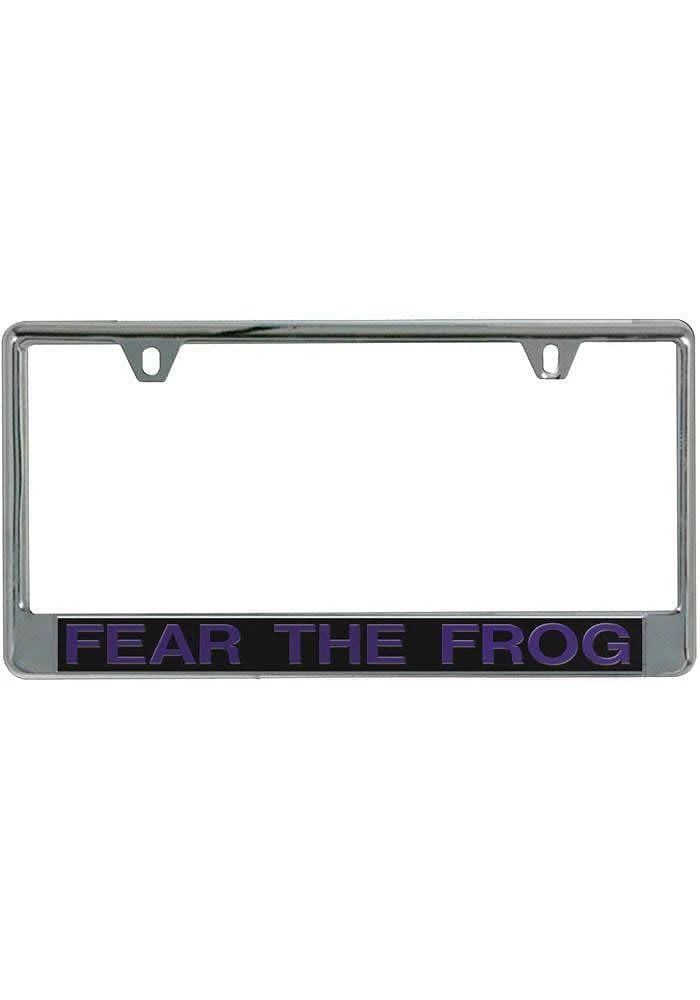 TCU Horned Frogs Silver Chrome License Plate Frame - Silver