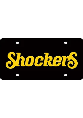 Wichita State Shockers Black Black Nickname Car Accessory License Plate