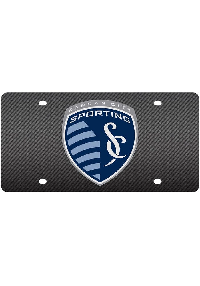 Sporting Kansas City Black Team Logo Carbon Fiber Car Accessory License Plate