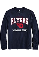 Rally Dayton Flyers Navy Blue Women's Golf Long Sleeve T Shirt