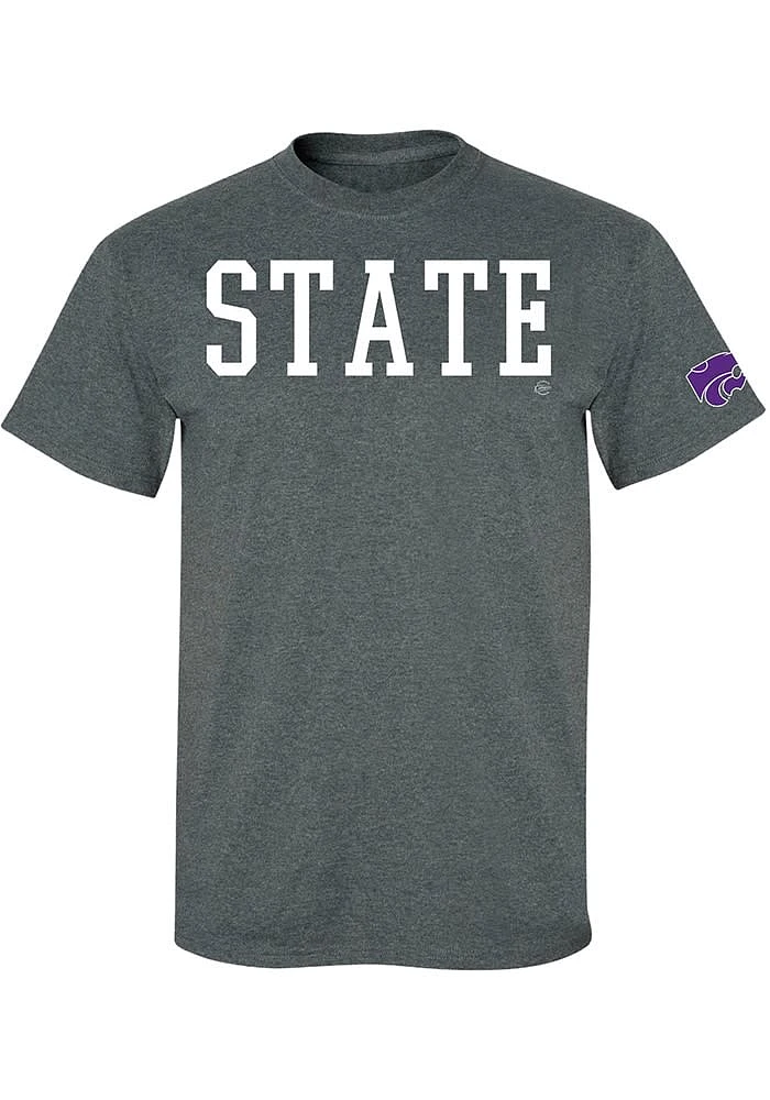 K-State Wildcats Charcoal State Short Sleeve T Shirt